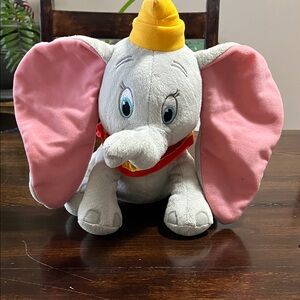 Charming Dumbo Elephant Plush with Pink Ears and Yellow Hat